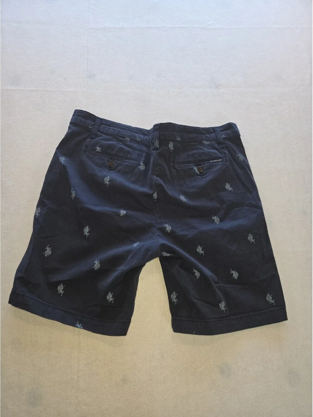U.S. Polo Assn. Shorts Navy Blue Embroidered Mens 34 Shorts CB1 0012